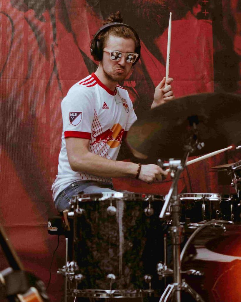 Session Musician playing drums