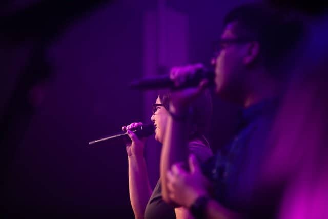 session singers singing in chorus